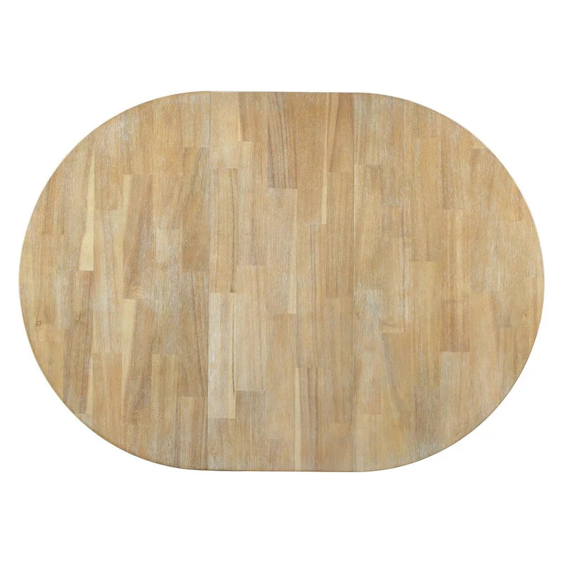 Tavolo da pranzo allungabile rotondo Espresso/Naturale, base a X, 4-6 posti a sedere