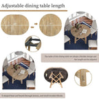 Tavolo da pranzo allungabile rotondo Espresso/Naturale, base a X, 4-6 posti a sedere