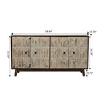 Credenza vintage a 4 ante marrone/nera, stile antico