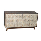 Credenza vintage a 4 ante marrone/nera, stile antico