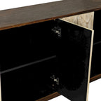 Credenza vintage a 4 ante marrone/nera, stile antico