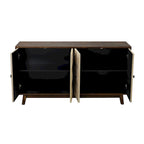 Credenza vintage a 4 ante marrone/nera, stile antico