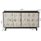Credenza vintage a 4 ante marrone/nera, stile antico