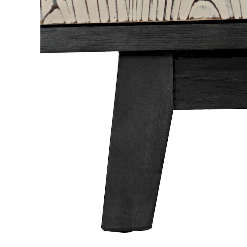 Credenza vintage a 4 ante marrone/nera, stile antico