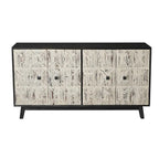 Credenza vintage a 4 ante marrone/nera, stile antico