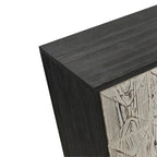 Credenza vintage a 4 ante marrone/nera, stile antico