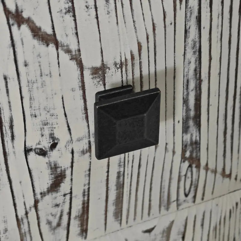 Credenza vintage a 4 ante marrone/nera, stile antico