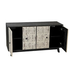 Credenza vintage a 4 ante marrone/nera, stile antico