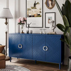 Mobile Contenitore a 4 Ante Blu/Grigio per 1 (Stile Credenza)