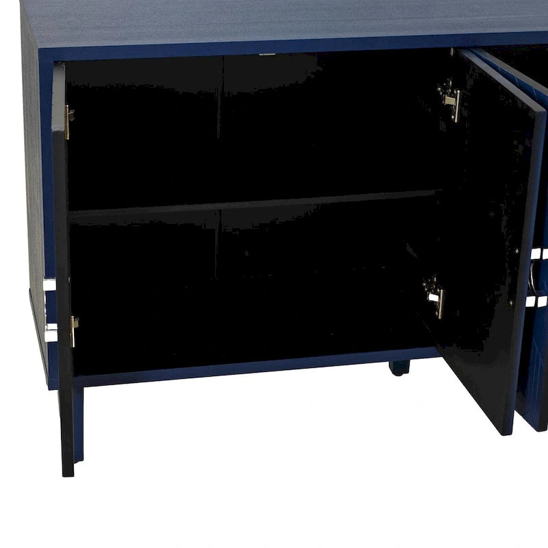 Mobile Contenitore a 4 Ante Blu/Grigio per 1 (Stile Credenza)
