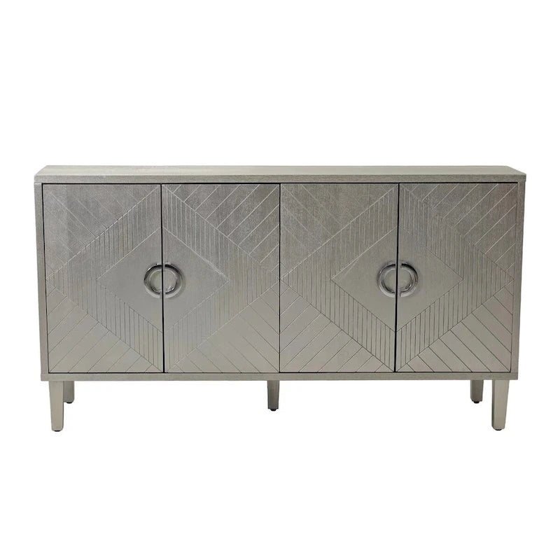Mobile Contenitore a 4 Ante Blu/Grigio per 1 (Stile Credenza)