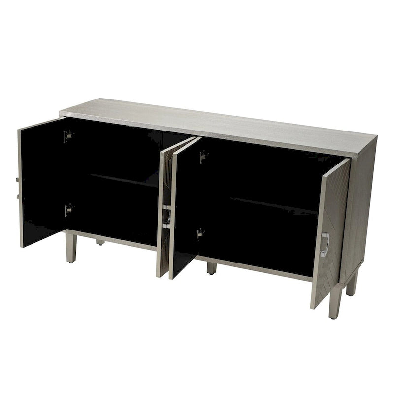 Mobile Contenitore a 4 Ante Blu/Grigio per 1 (Stile Credenza)