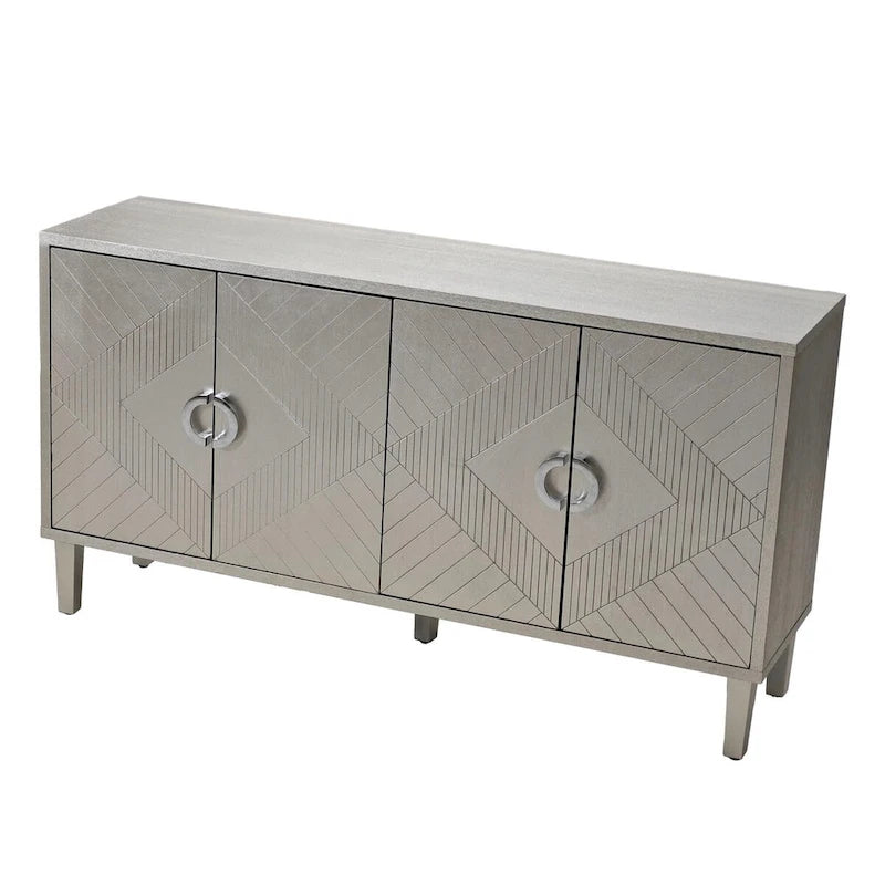 Mobile Contenitore a 4 Ante Blu/Grigio per 1 (Stile Credenza)