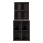 Scrivania a L color Moka con libreria a 12 scomparti, utente singolo