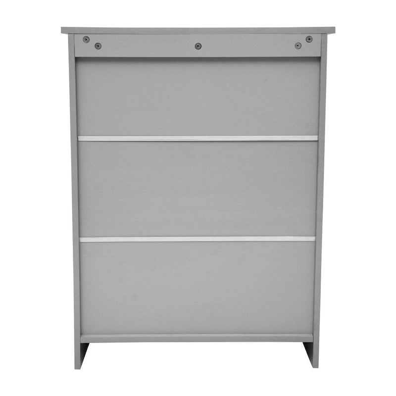 Mobiletto da bagno a pavimento autoportante bianco/grigio, con 2 ante, montaggio da 1 persona