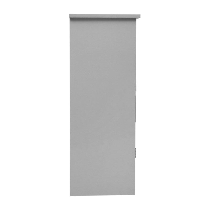 Mobiletto da bagno a pavimento autoportante bianco/grigio, con 2 ante, montaggio da 1 persona