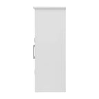 Mobiletto da bagno a pavimento autoportante bianco/grigio, con 2 ante, montaggio da 1 persona