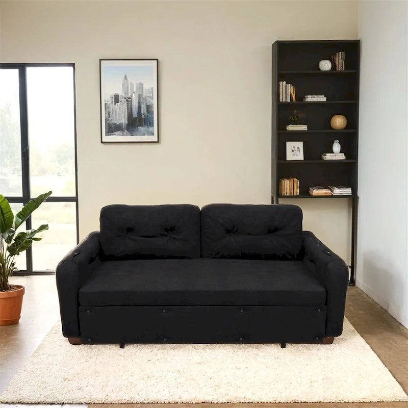 66.2 Queen Pull Out Sofa Bed,Hydraulic System Convertible Sleeper Sofa