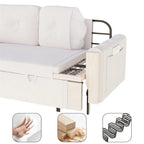 Divano-letto a due posti, Beige/Nero, idraulico, convertibile