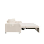 Divano-letto a due posti, Beige/Nero, idraulico, convertibile