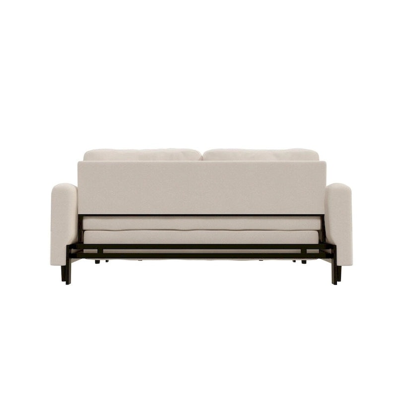 Divano-letto a due posti, Beige/Nero, idraulico, convertibile