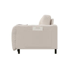 Divano-letto a due posti, Beige/Nero, idraulico, convertibile