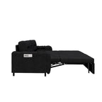 Divano-letto a due posti, Beige/Nero, idraulico, convertibile