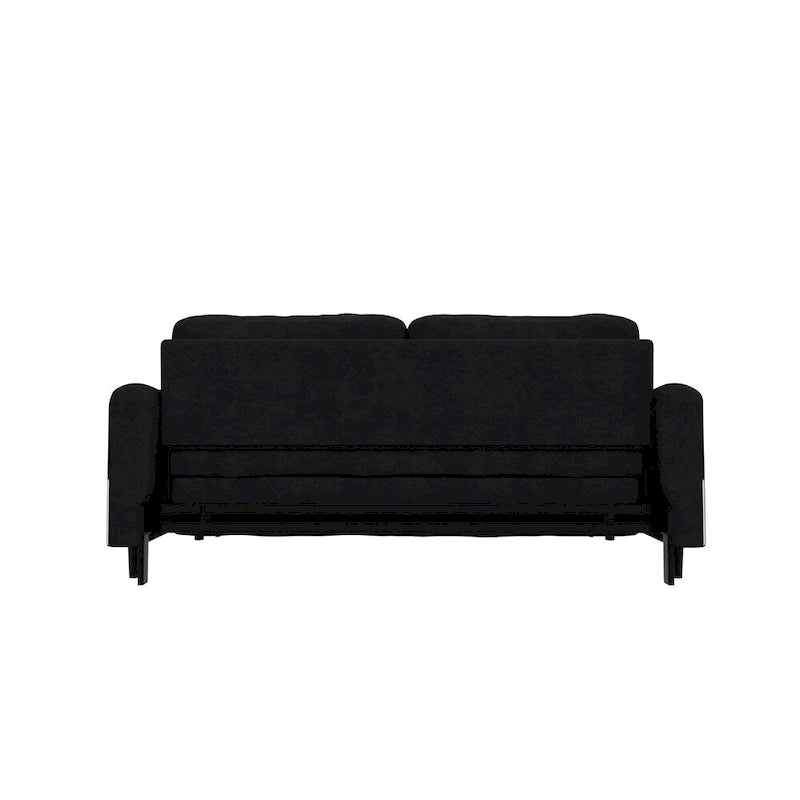 Divano-letto a due posti, Beige/Nero, idraulico, convertibile