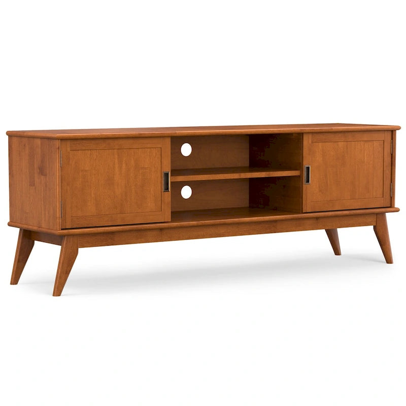 Mobile Porta TV Moderno Metà Secolo in Teak Marrone, Larghezza 183 cm, Adatto per TV fino a 80"