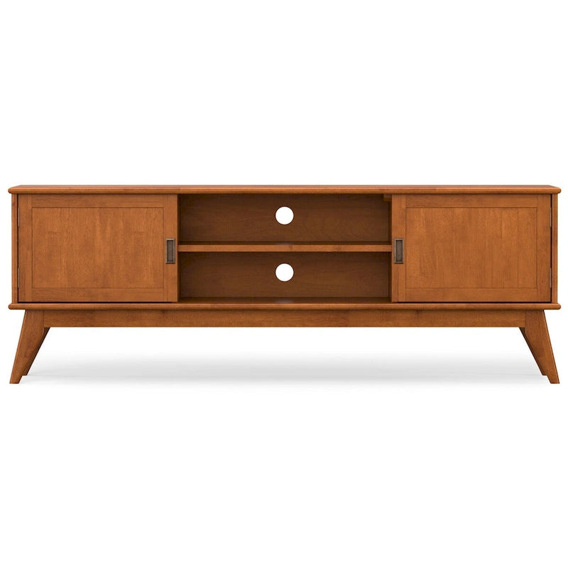 Mobile Porta TV Moderno Metà Secolo in Teak Marrone, Larghezza 183 cm, Adatto per TV fino a 80"