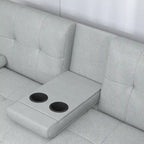 Divano letto pieghevole grigio chiaro, 2-3 posti, schienale regolabile, similpelle
